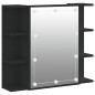 vidaXL Spiegelschrank mit LED Schwarz 70x16,5x60 cm vidaXL Spiegelschrank mit LED Schwarz 70x16,5x60 cm