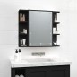 vidaXL Spiegelschrank mit LED Schwarz 70x16,5x60 cm vidaXL Spiegelschrank mit LED Schwarz 70x16,5x60 cm