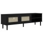 vidaXL TV-Schrank SENJA Rattan-Optik Schwarz 158x40x49cm Kiefernholz vidaXL TV-Schrank SENJA Rattan-Optik Schwarz 158x40x49cm Kiefernholz