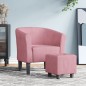 vidaXL Clubsessel mit Fußhocker Rosa Samt vidaXL Clubsessel mit Fußhocker Rosa Samt