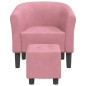 vidaXL Clubsessel mit Fußhocker Rosa Samt vidaXL Clubsessel mit Fußhocker Rosa Samt