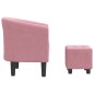 vidaXL Clubsessel mit Fußhocker Rosa Samt vidaXL Clubsessel mit Fußhocker Rosa Samt