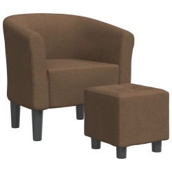 vidaXL Clubsessel mit Fußhocker Braun Stoff