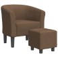 vidaXL Clubsessel mit Fußhocker Braun Stoff vidaXL Clubsessel mit Fußhocker Braun Stoff