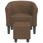 vidaXL Clubsessel mit Fußhocker Braun Stoff vidaXL Clubsessel mit Fußhocker Braun Stoff