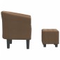 vidaXL Clubsessel mit Fußhocker Braun Stoff vidaXL Clubsessel mit Fußhocker Braun Stoff