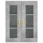 Highboard Betongrau 69,5x34x180 cm Holzwerkstoff Highboard Betongrau 69,5x34x180 cm Holzwerkstoff