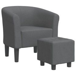 vidaXL Clubsessel mit Fußhocker Dunkelgrau Stoff