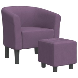 vidaXL Clubsessel mit Fußhocker Lila Stoff