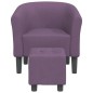 vidaXL Clubsessel mit Fußhocker Lila Stoff vidaXL Clubsessel mit Fußhocker Lila Stoff
