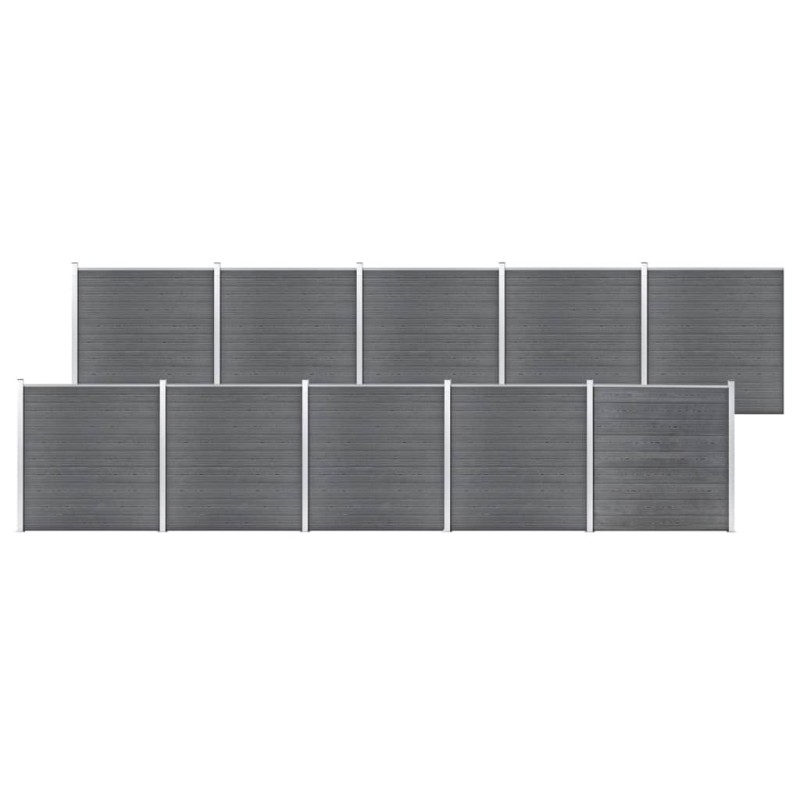 Gartenzaun WPC 1737x186 cm Grau Gartenzaun WPC 1737x186 cm Grau