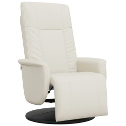 vidaXL Relaxsessel mit Fußteil Creme Kunstleder