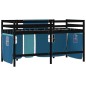 vidaXL Kinderhochbett mit Vorhängen Blau 90x190 cm Massivholz Kiefer vidaXL Kinderhochbett mit Vorhängen Blau 90x190 cm Massivholz Kiefer
