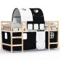 vidaXL Kinderhochbett mit Tunnel Weiß & Schwarz 80x200 cm Kiefernholz vidaXL Kinderhochbett mit Tunnel Weiß & Schwarz 80x200 cm Kiefernholz