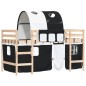vidaXL Kinderhochbett mit Tunnel Weiß & Schwarz 80x200 cm Kiefernholz vidaXL Kinderhochbett mit Tunnel Weiß & Schwarz 80x200 cm Kiefernholz