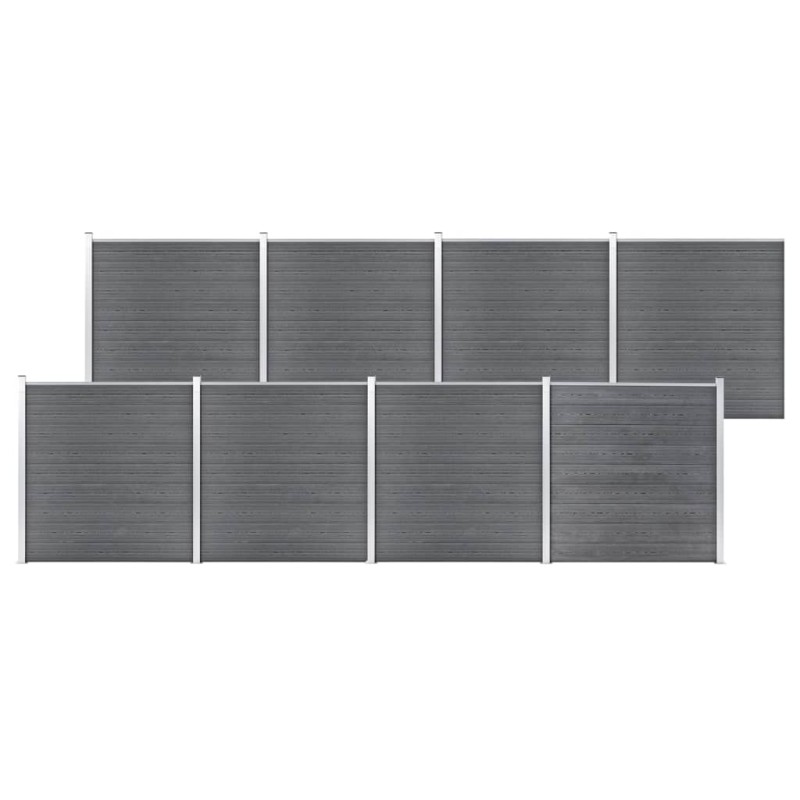 Gartenzaun WPC 1391x186 cm Grau Gartenzaun WPC 1391x186 cm Grau
