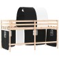 vidaXL Kinderhochbett mit Tunnel Weiß & Schwarz 80x200 cm Kiefernholz vidaXL Kinderhochbett mit Tunnel Weiß & Schwarz 80x200 cm Kiefernholz