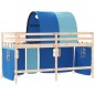 vidaXL Kinderhochbett mit Tunnel Blau 90x190 cm Massivholz Kiefer vidaXL Kinderhochbett mit Tunnel Blau 90x190 cm Massivholz Kiefer