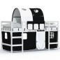 vidaXL Kinderhochbett mit Tunnel Weiß & Schwarz 90x190 cm Kiefernholz vidaXL Kinderhochbett mit Tunnel Weiß & Schwarz 90x190 cm Kiefernholz
