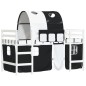 vidaXL Kinderhochbett mit Tunnel Weiß & Schwarz 90x190 cm Kiefernholz vidaXL Kinderhochbett mit Tunnel Weiß & Schwarz 90x190 cm Kiefernholz