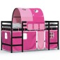 vidaXL Kinderhochbett mit Tunnel Rosa 90x190 cm Massivholz Kiefer vidaXL Kinderhochbett mit Tunnel Rosa 90x190 cm Massivholz Kiefer