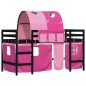 vidaXL Kinderhochbett mit Tunnel Rosa 90x190 cm Massivholz Kiefer vidaXL Kinderhochbett mit Tunnel Rosa 90x190 cm Massivholz Kiefer