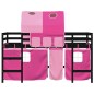 vidaXL Kinderhochbett mit Tunnel Rosa 90x190 cm Massivholz Kiefer vidaXL Kinderhochbett mit Tunnel Rosa 90x190 cm Massivholz Kiefer