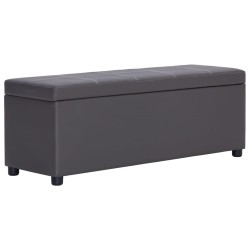 vidaXL Bank mit Staufach 116 cm Grau Kunstleder