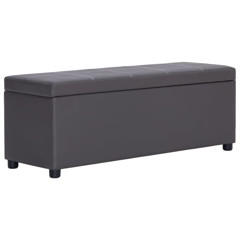 vidaXL Bank mit Staufach 116 cm Grau Kunstleder vidaXL Bank mit Staufach 116 cm Grau Kunstleder