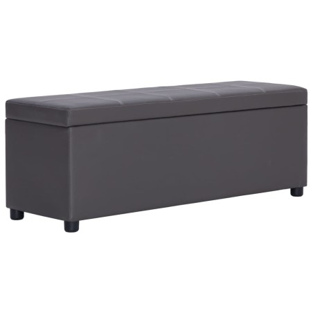 vidaXL Bank mit Staufach 116 cm Grau Kunstleder