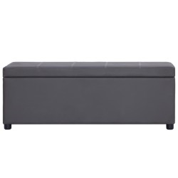 vidaXL Bank mit Staufach 116 cm Grau Kunstleder