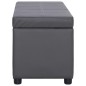 vidaXL Bank mit Staufach 116 cm Grau Kunstleder vidaXL Bank mit Staufach 116 cm Grau Kunstleder