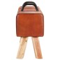 vidaXL Vintage Turnbock-Bank mit Griffen Echtes Ziegenleder vidaXL Vintage Turnbock-Bank mit Griffen Echtes Ziegenleder