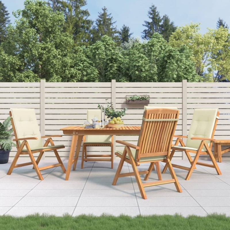 vidaXL Gartenstühle mit Kissen 4 Stk. Massivholz Teak vidaXL Gartenstühle mit Kissen 4 Stk. Massivholz Teak