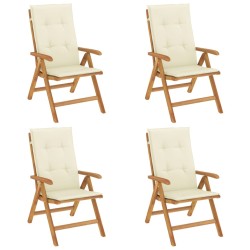 vidaXL Gartenstühle mit Kissen 4 Stk. Massivholz Teak