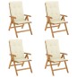 vidaXL Gartenstühle mit Kissen 4 Stk. Massivholz Teak vidaXL Gartenstühle mit Kissen 4 Stk. Massivholz Teak