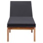 vidaXL Sonnenliege mit Auflage Poly Rattan und Massivholz Akazie vidaXL Sonnenliege mit Auflage Poly Rattan und Massivholz Akazie