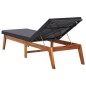 vidaXL Sonnenliege mit Auflage Poly Rattan und Massivholz Akazie vidaXL Sonnenliege mit Auflage Poly Rattan und Massivholz Akazie