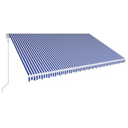 vidaXL Automatisch Einziehbare Markise 500×300 cm Blau und Weiß 