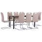 9-tlg. Essgruppe Kunstleder Cappuccino-Braun 9-tlg. Essgruppe Kunstleder Cappuccino-Braun