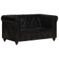 vidaXL Chesterfield-Sofa 2-Sitzer Schwarz Echtleder vidaXL Chesterfield-Sofa 2-Sitzer Schwarz Echtleder