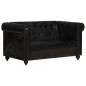 vidaXL Chesterfield-Sofa 2-Sitzer Schwarz Echtleder vidaXL Chesterfield-Sofa 2-Sitzer Schwarz Echtleder