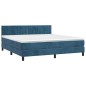 vidaXL Boxspringbett mit Matratze & LED Dunkelblau 160x200 cm Samt vidaXL Boxspringbett mit Matratze & LED Dunkelblau 160x200 cm Samt