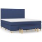 vidaXL Boxspringbett mit Matratze Blau 180x200 cm Stoff vidaXL Boxspringbett mit Matratze Blau 180x200 cm Stoff