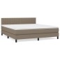 vidaXL Boxspringbett mit Matratze Taupe 160x200 cm Stoff vidaXL Boxspringbett mit Matratze Taupe 160x200 cm Stoff