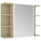 vidaXL Bad-Spiegelschrank Weiß Sonoma-Eiche 80x20,5x64cm Holzwerkstoff vidaXL Bad-Spiegelschrank Weiß Sonoma-Eiche 80x20,5x64cm Holzwerkstoff
