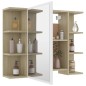 vidaXL Bad-Spiegelschrank Weiß Sonoma-Eiche 80x20,5x64cm Holzwerkstoff vidaXL Bad-Spiegelschrank Weiß Sonoma-Eiche 80x20,5x64cm Holzwerkstoff