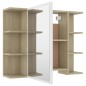 vidaXL Bad-Spiegelschrank Weiß Sonoma-Eiche 80x20,5x64cm Holzwerkstoff vidaXL Bad-Spiegelschrank Weiß Sonoma-Eiche 80x20,5x64cm Holzwerkstoff