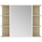 vidaXL Bad-Spiegelschrank Weiß Sonoma-Eiche 80x20,5x64cm Holzwerkstoff vidaXL Bad-Spiegelschrank Weiß Sonoma-Eiche 80x20,5x64cm Holzwerkstoff
