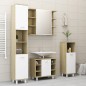 vidaXL Bad-Spiegelschrank Weiß Sonoma-Eiche 80x20,5x64cm Holzwerkstoff vidaXL Bad-Spiegelschrank Weiß Sonoma-Eiche 80x20,5x64cm Holzwerkstoff
